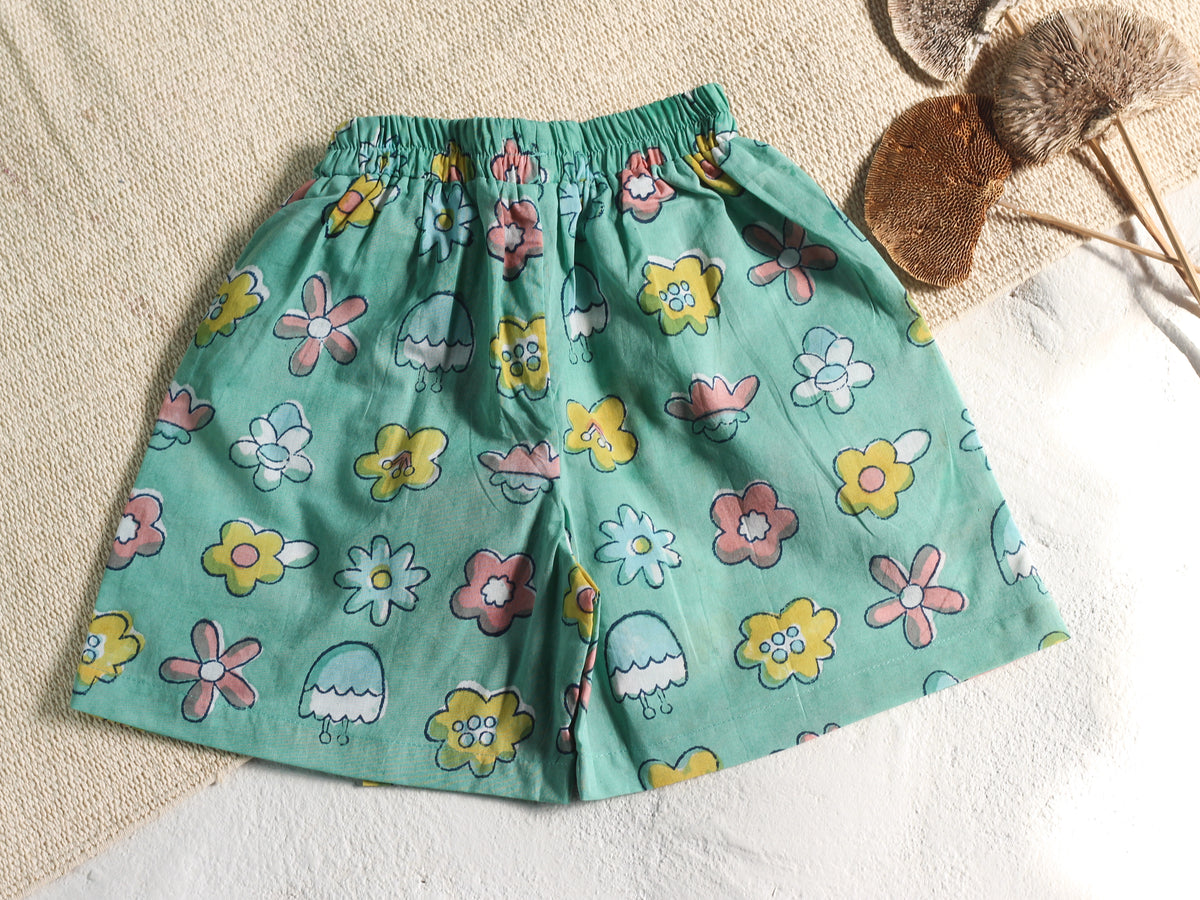 Mint Flower Top & Skort Set