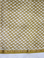 Ivory Yellow Krishna Jaal -Chanderi Saree