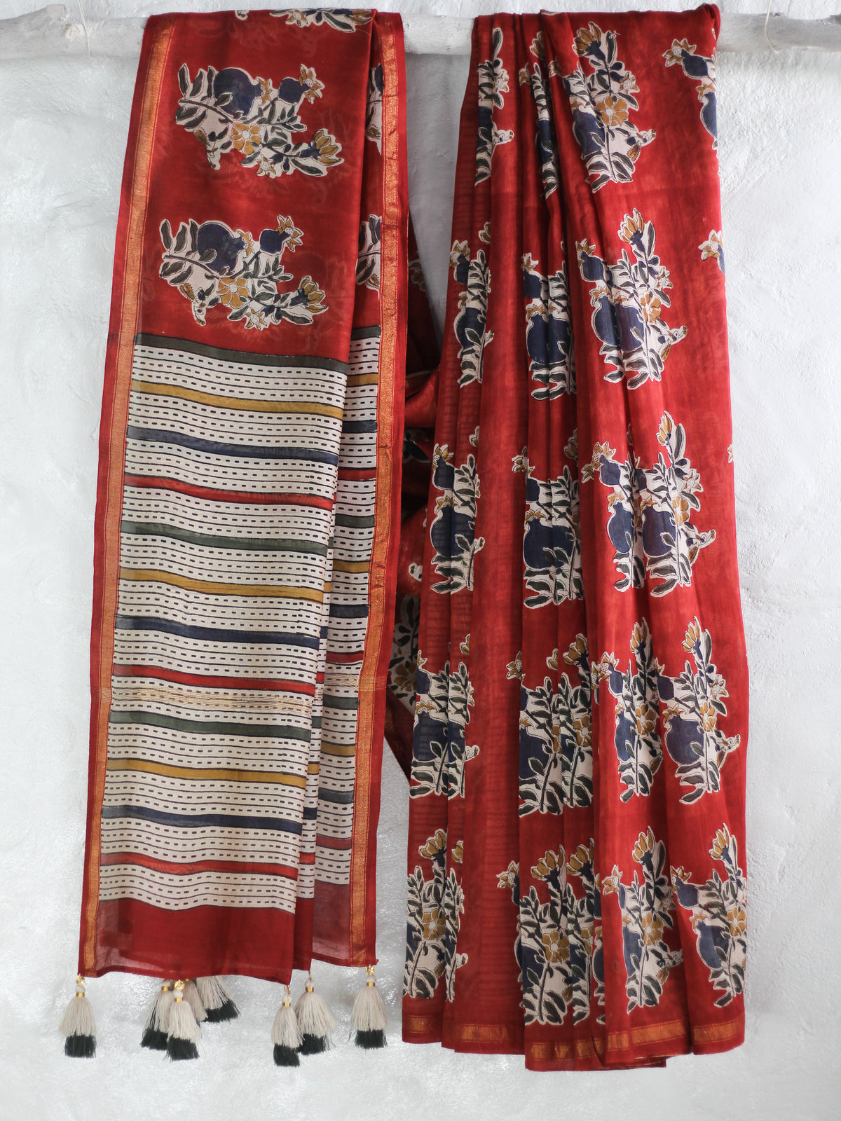 Maroon Anar Butta -Chanderi Saree