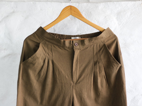 Cotton Khaki Green Pocket Pant
