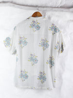 White Gulab Butta Muslin Shirt