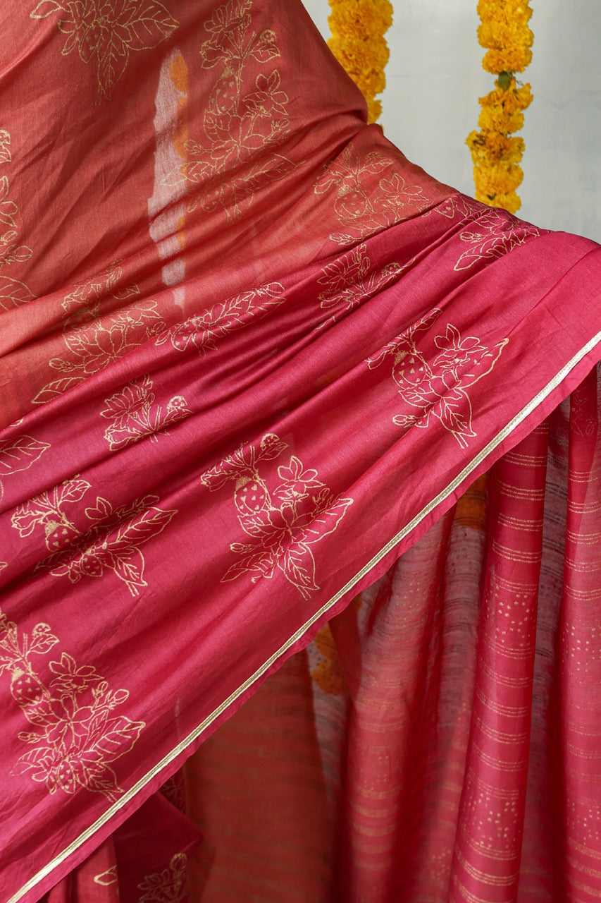SINDOORI - Chanderi Saree
