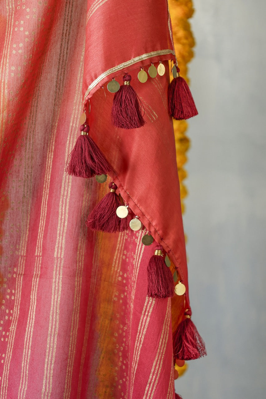 SINDOORI - Chanderi Saree