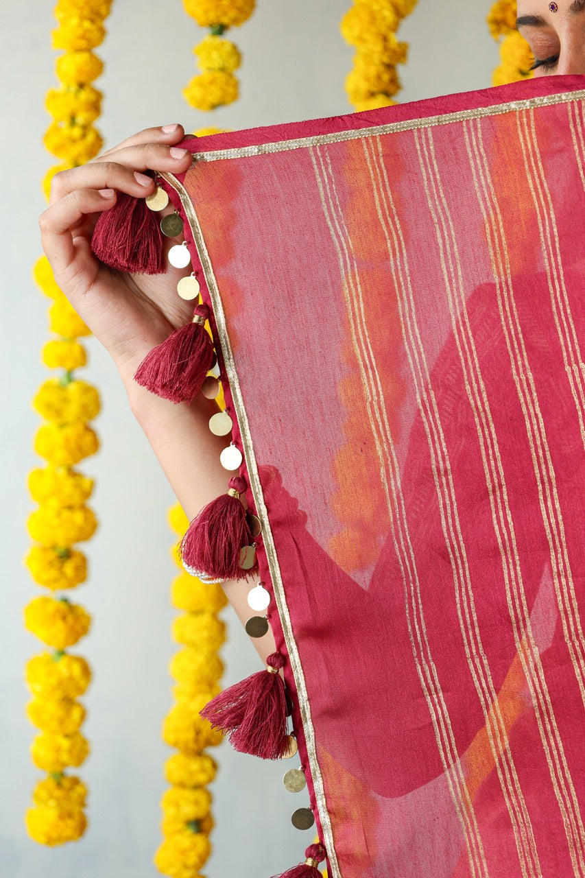 SINDOORI - Chanderi Saree