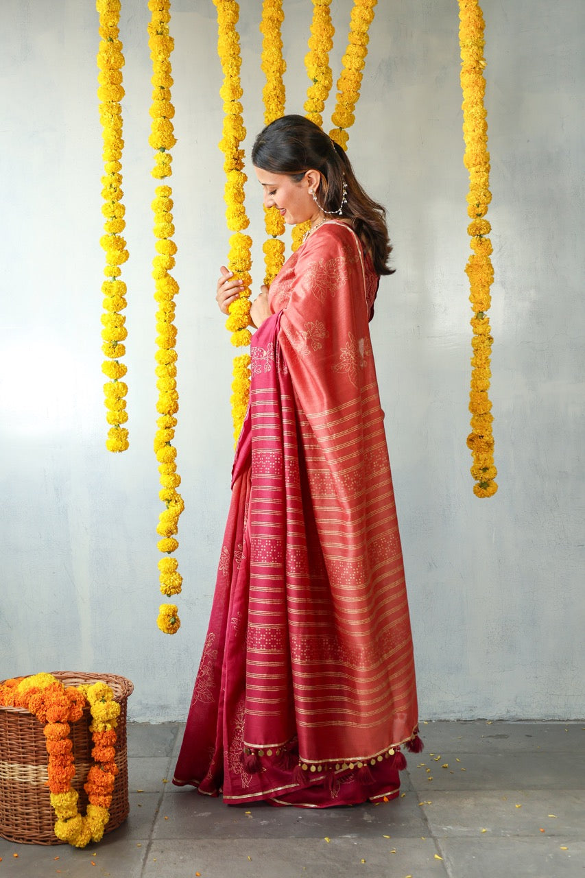 SINDOORI - Chanderi Saree