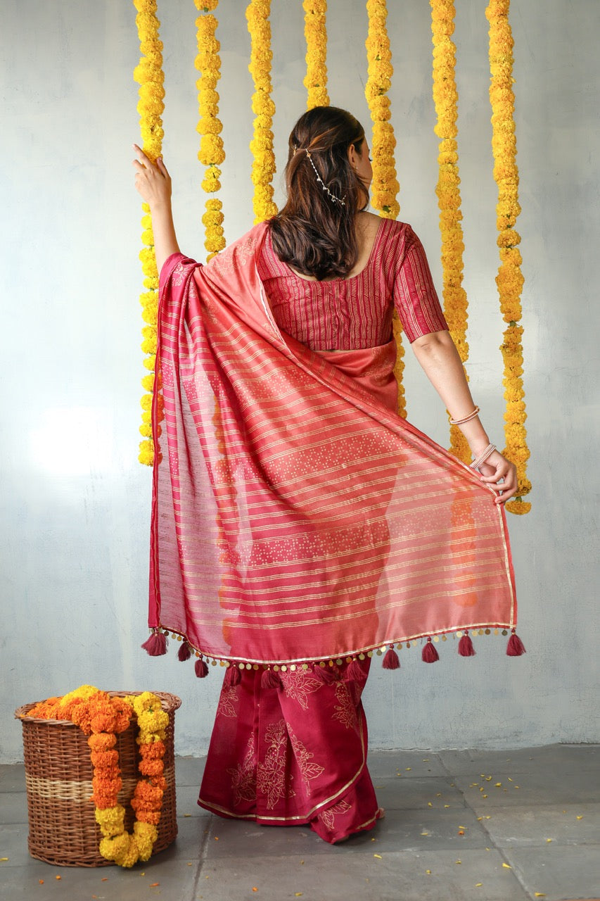 SINDOORI - Chanderi Saree