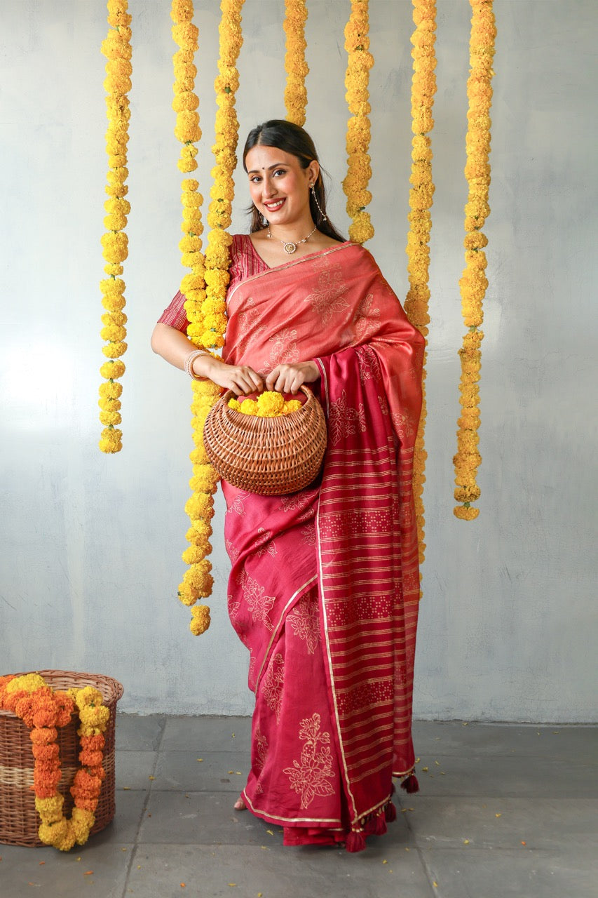 SINDOORI - Chanderi Saree