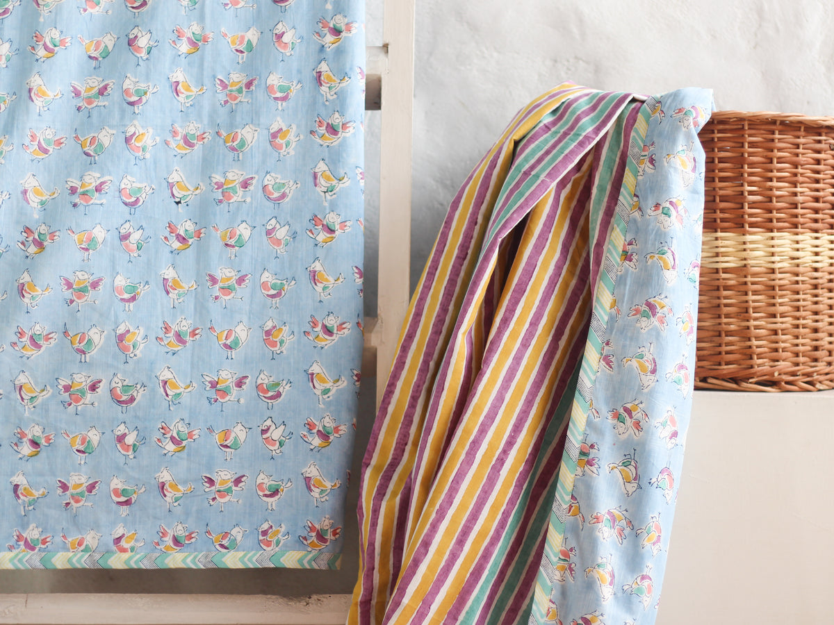 Single Bed Quilt with Birds