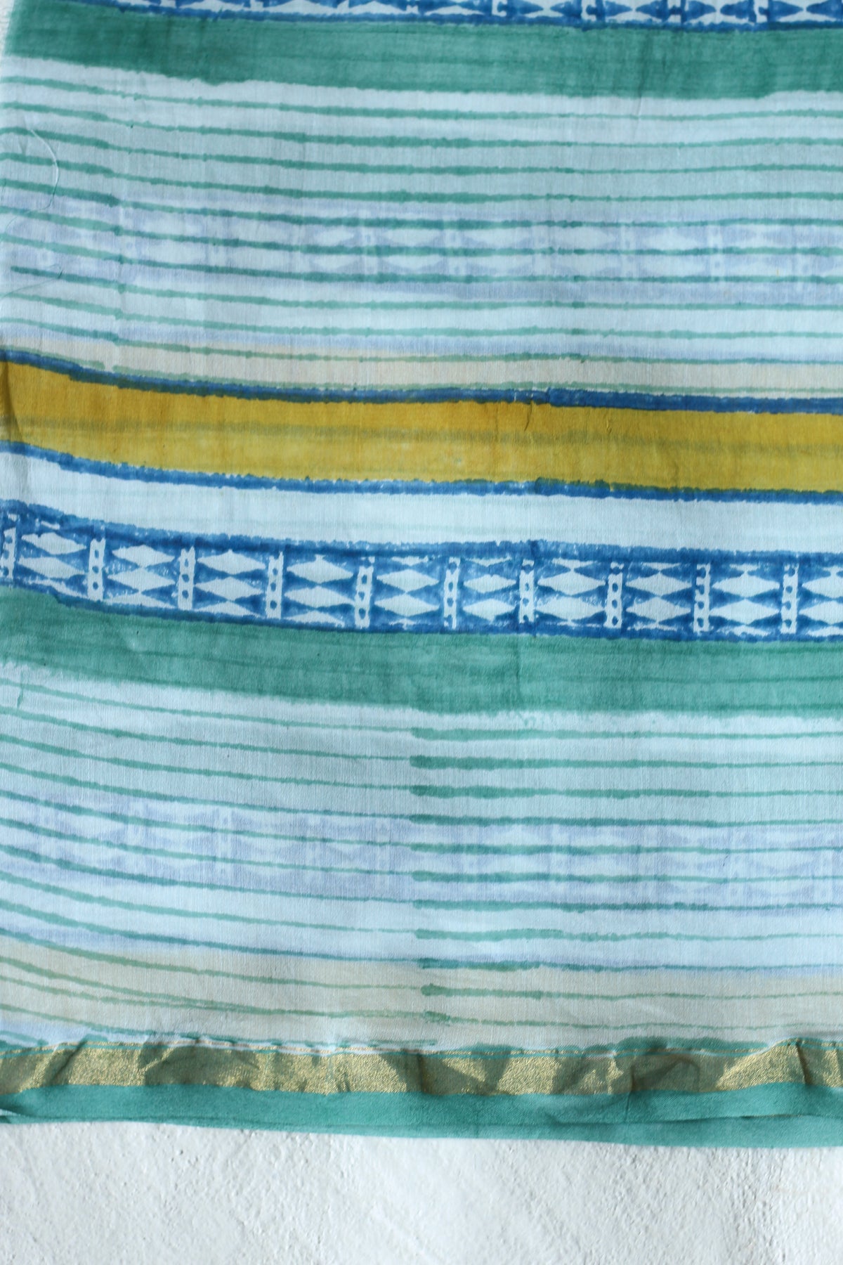 SEAFOAM MUSHROOM MAGIC - Chanderi Saree