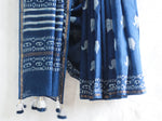 Dabu Indigo Elephant-Chanderi Saree