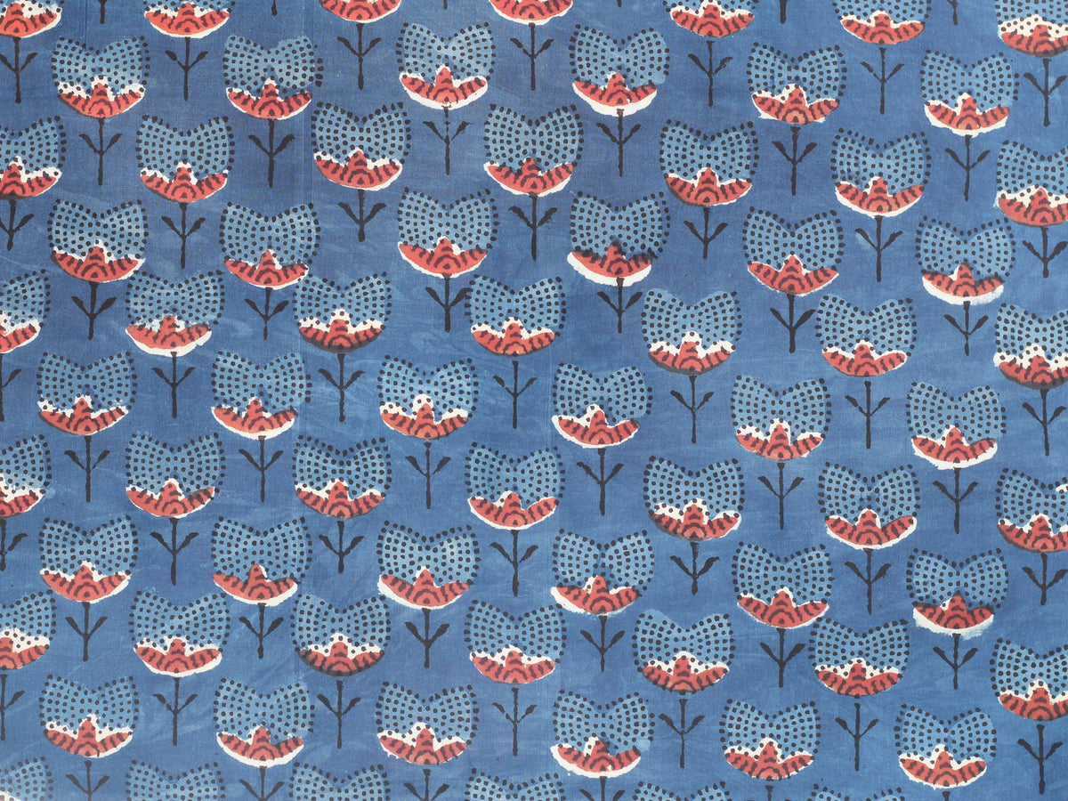 Fabric -Indigo Flowers