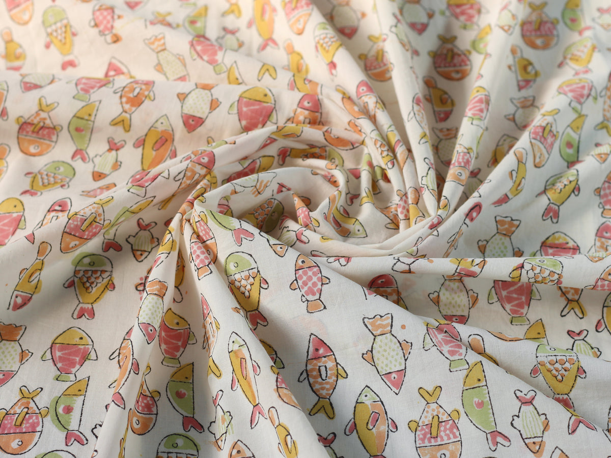 Fabric - Ivory Pastel Fish