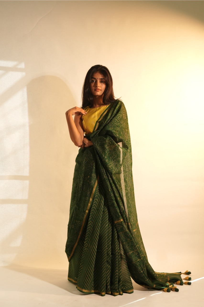 Hariyali Chanderi Saree