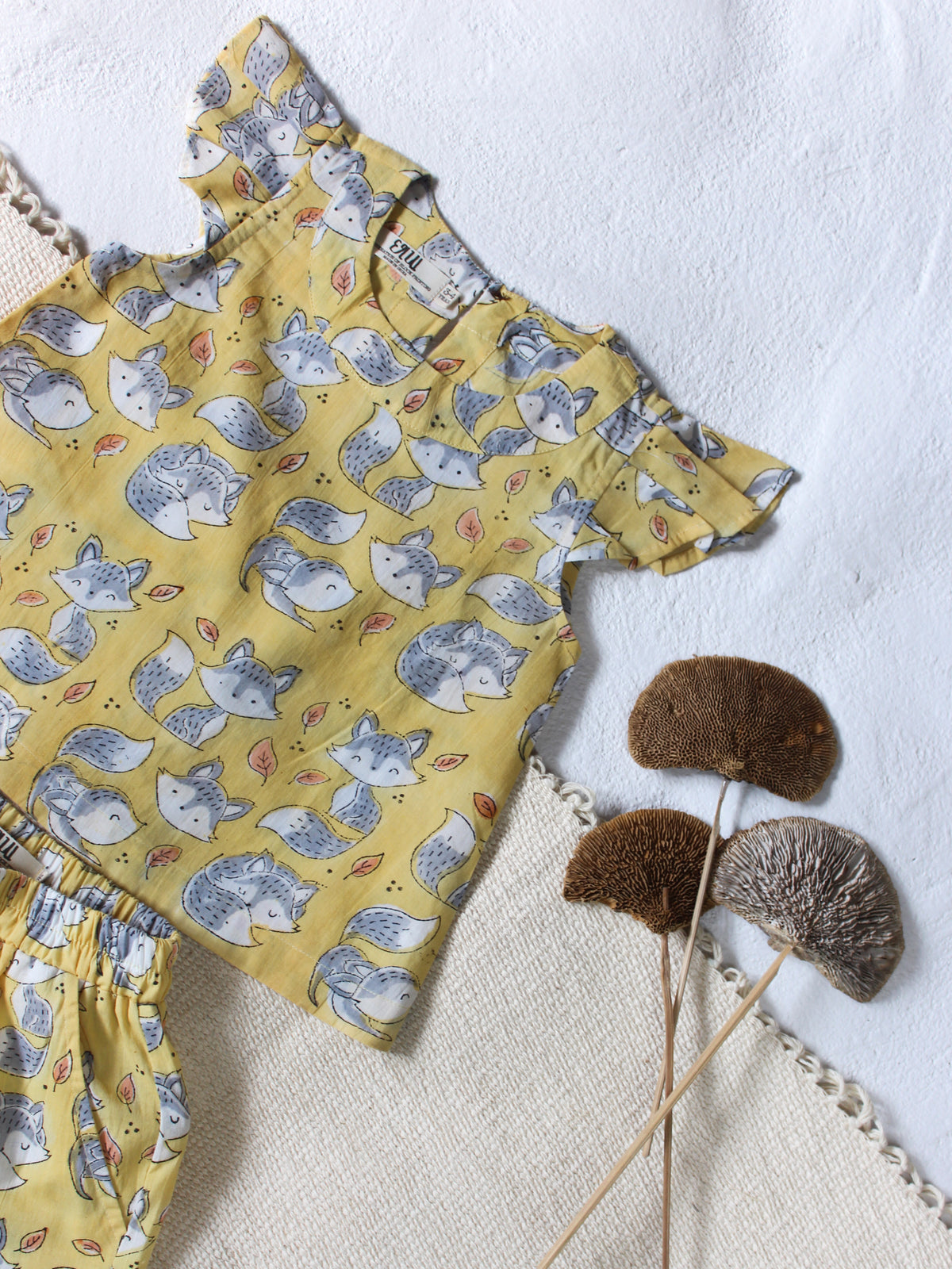 KIDS TOP & SHORT SET FOX DOODLE