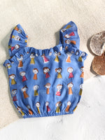 Blue Puppet Top & Skort Set