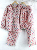 Peach Flower Jaal Lounge Set