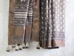 Dabu in Gray Jaal-Chanderi Saree