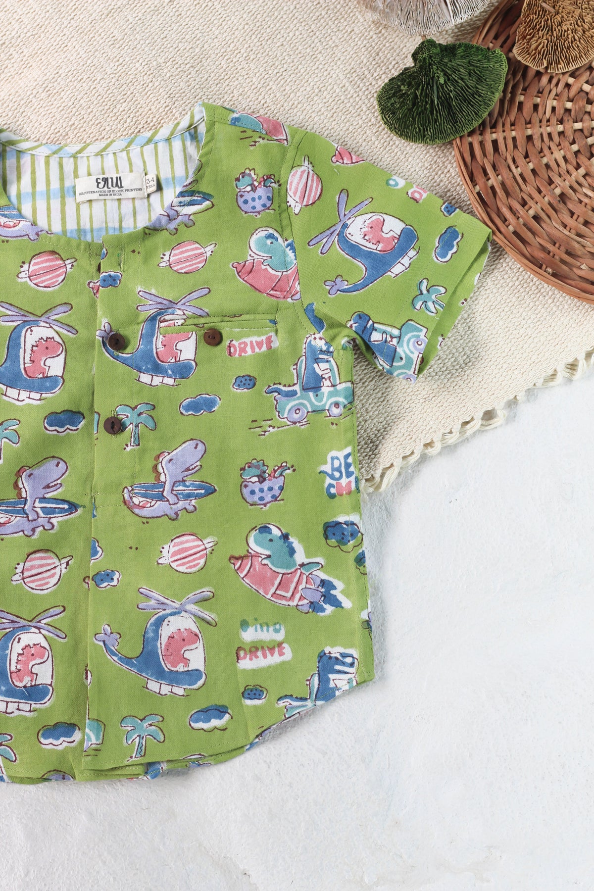 KIDS DINO IN SPACE SHIRT & SHORT SET