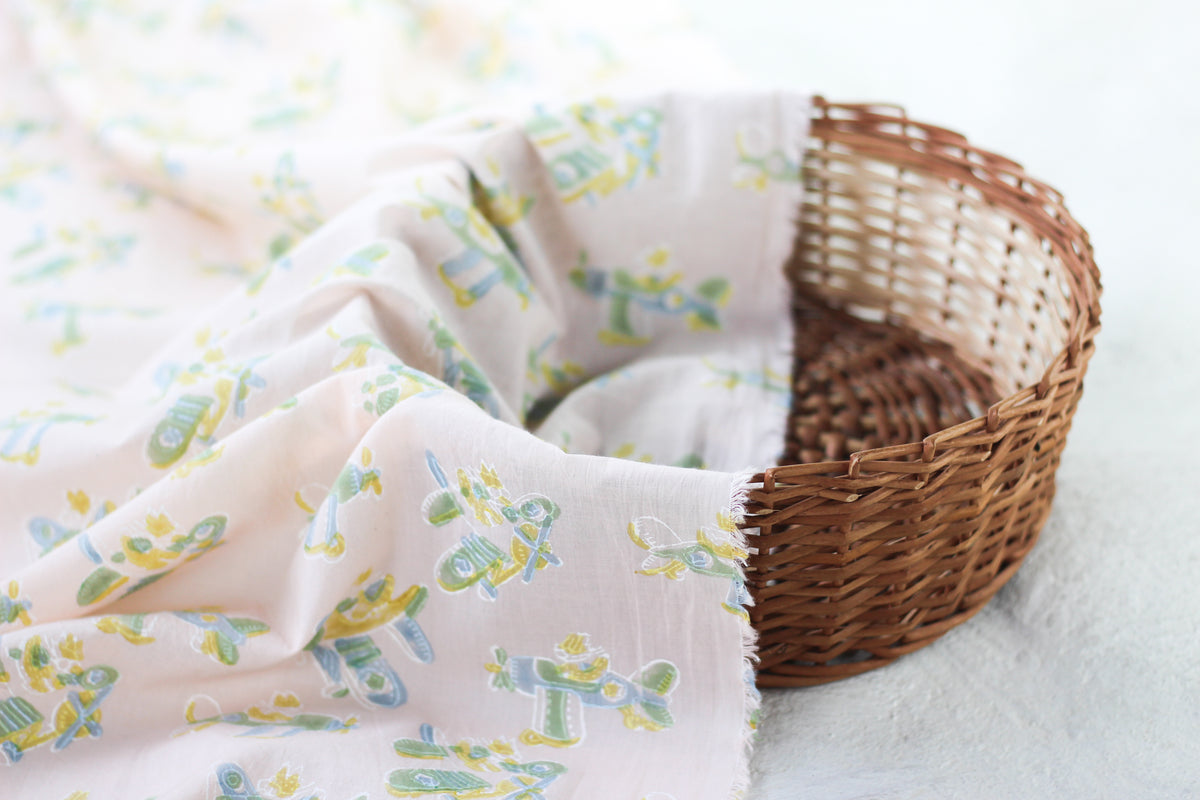 Fabric -Plane in Light Peach