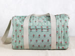 Mint Gulab butti Duffle Bag