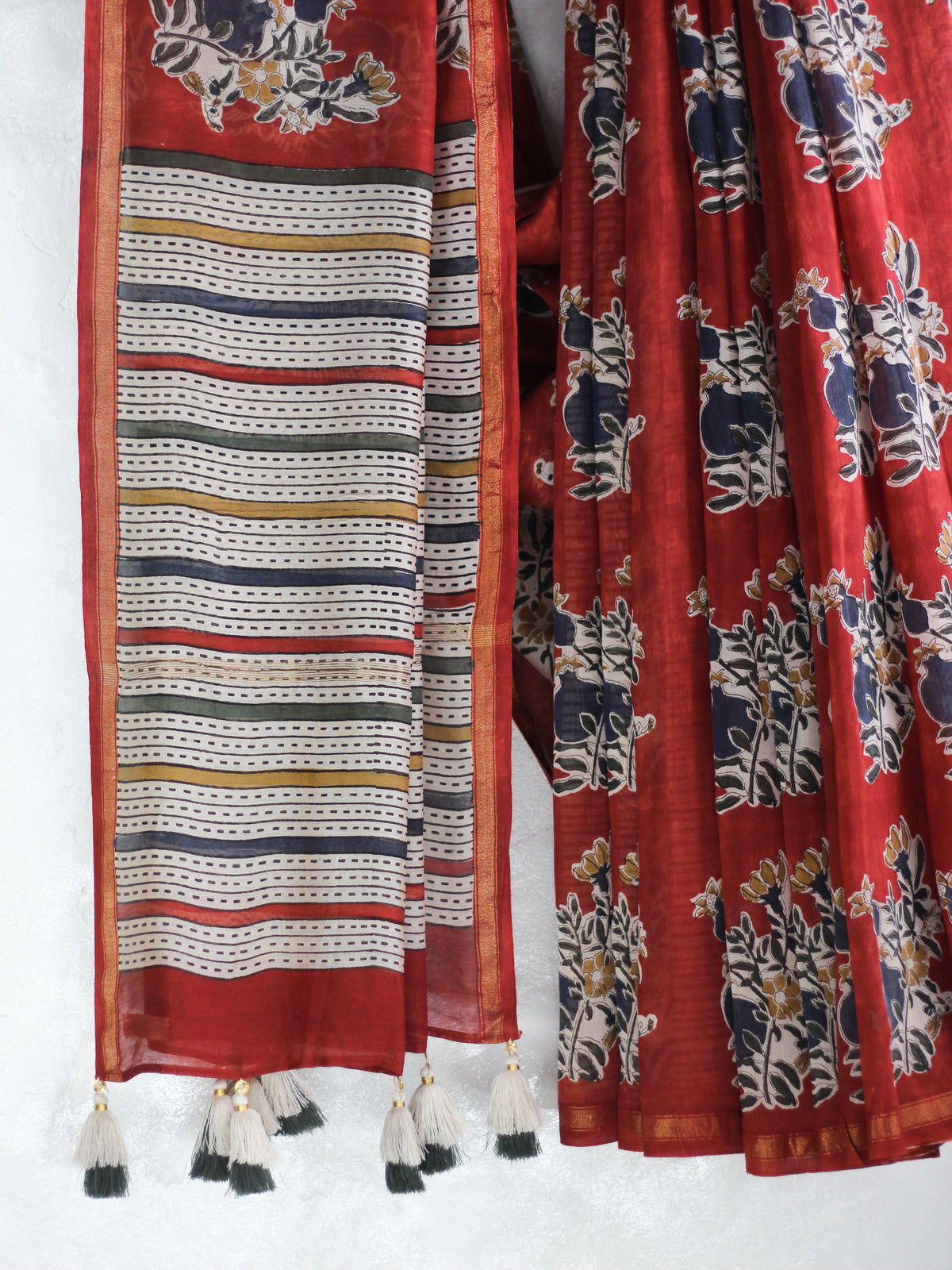 Maroon Anar Butta -Chanderi Saree