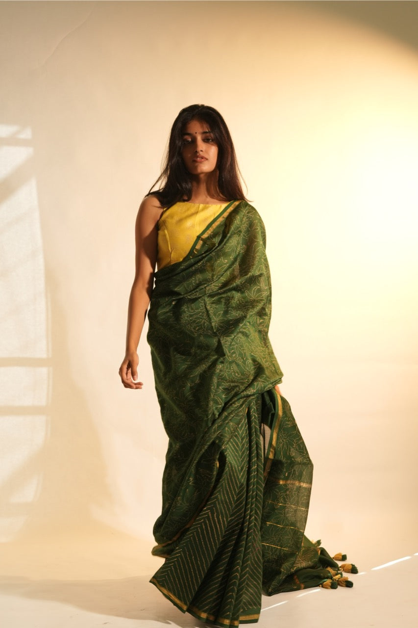 Hariyali Chanderi Saree