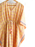 Kaftan- Elephants in Orange Yellow