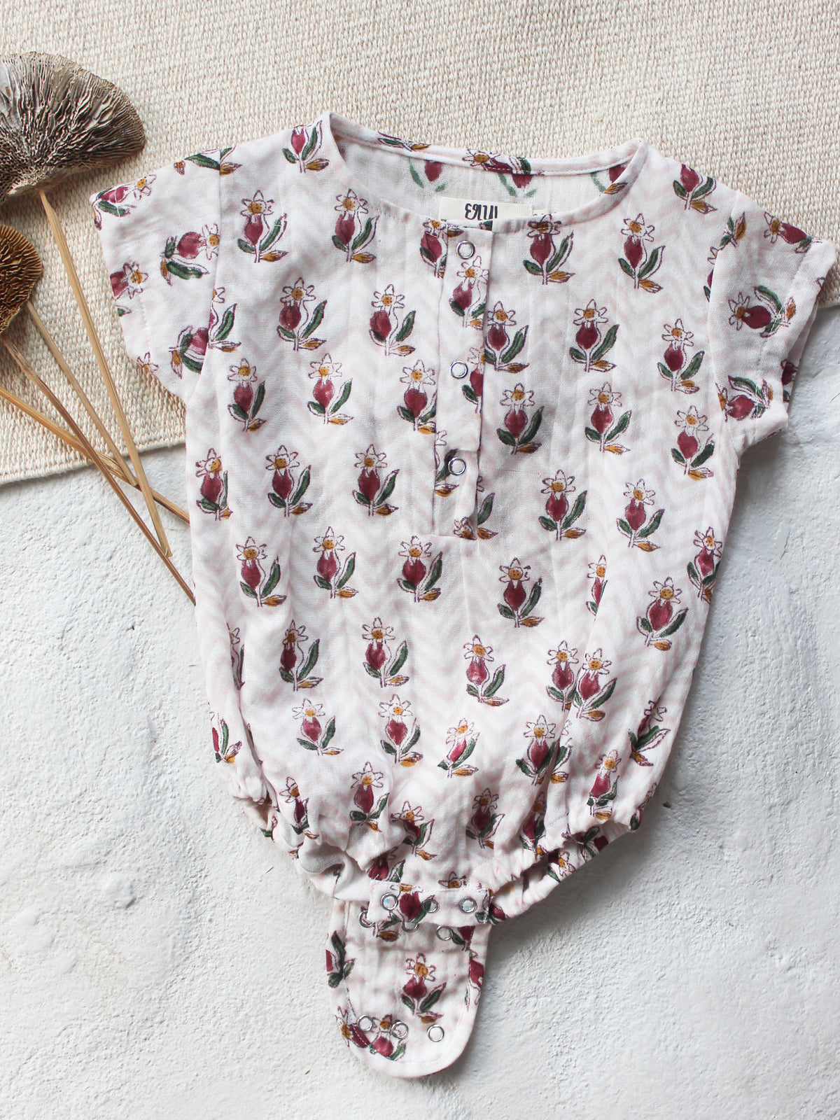 BABY MUSLIN FLOWER ROMPER