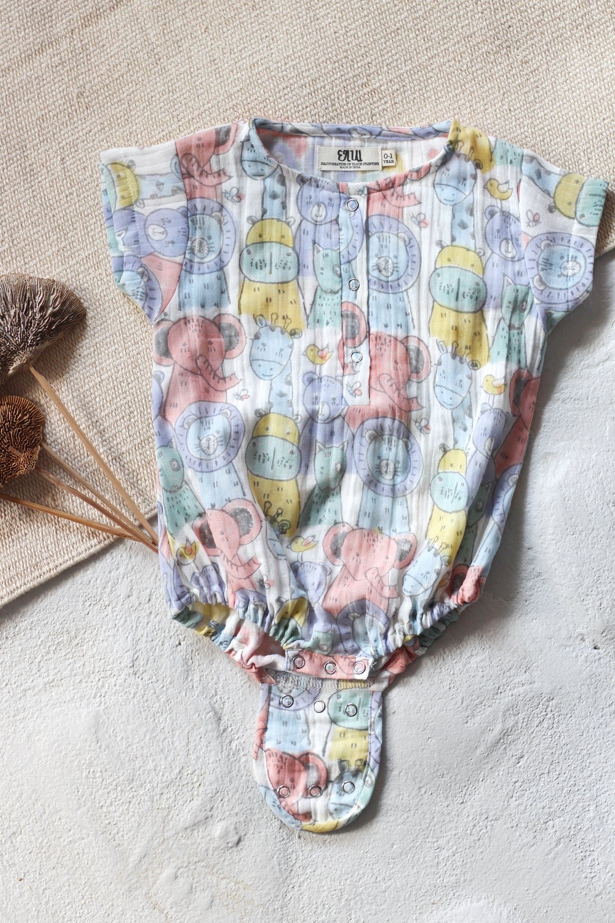 BABY MUSLIN ANIMAL ROMPER