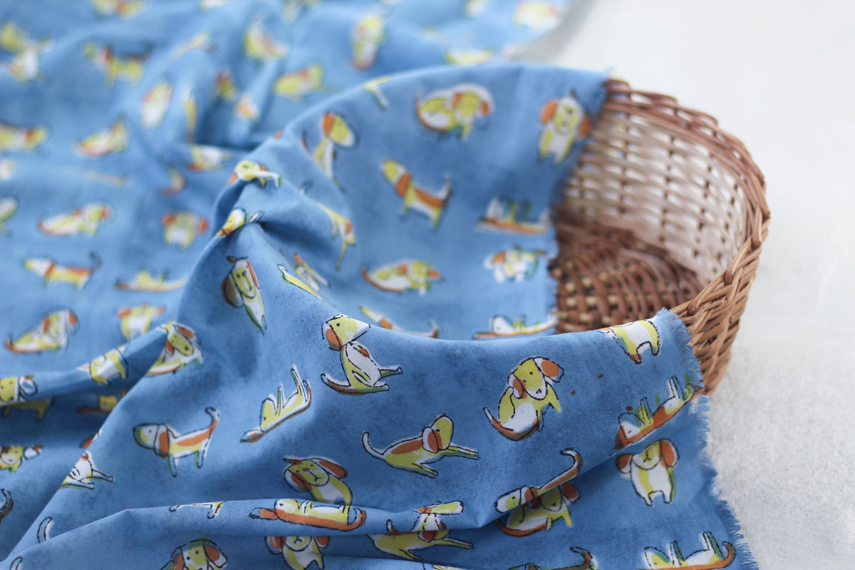 Fabric - Dogs in Blue