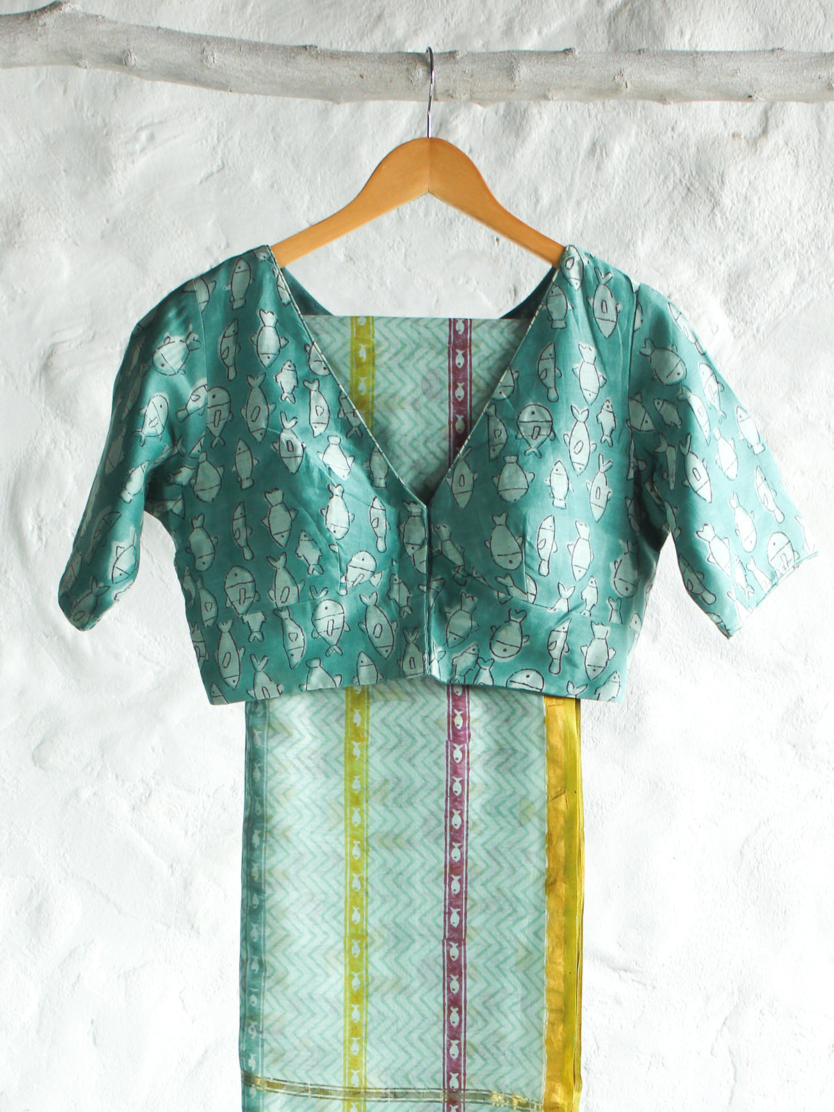 Aqua Finesse Chanderi Blouse