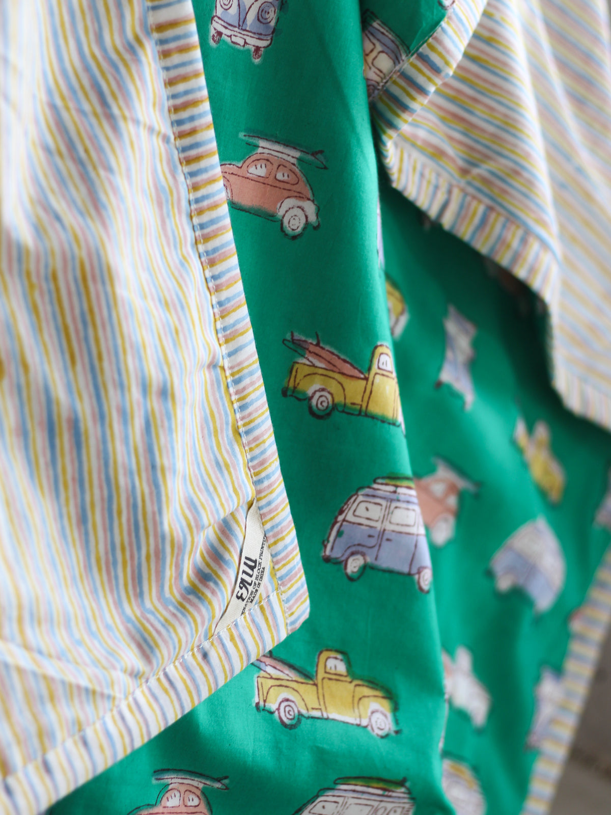 Kids Quilts - Green Camper Van