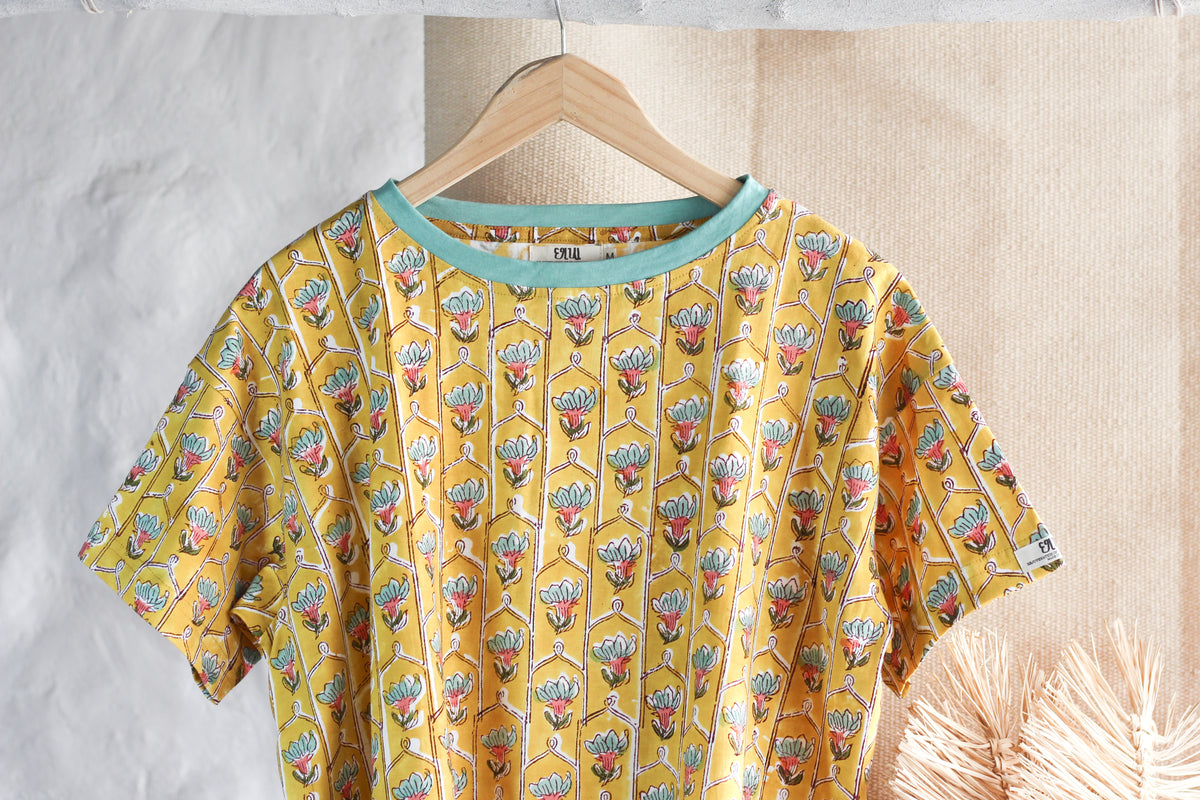 Golden Maze Cotton T-shirt