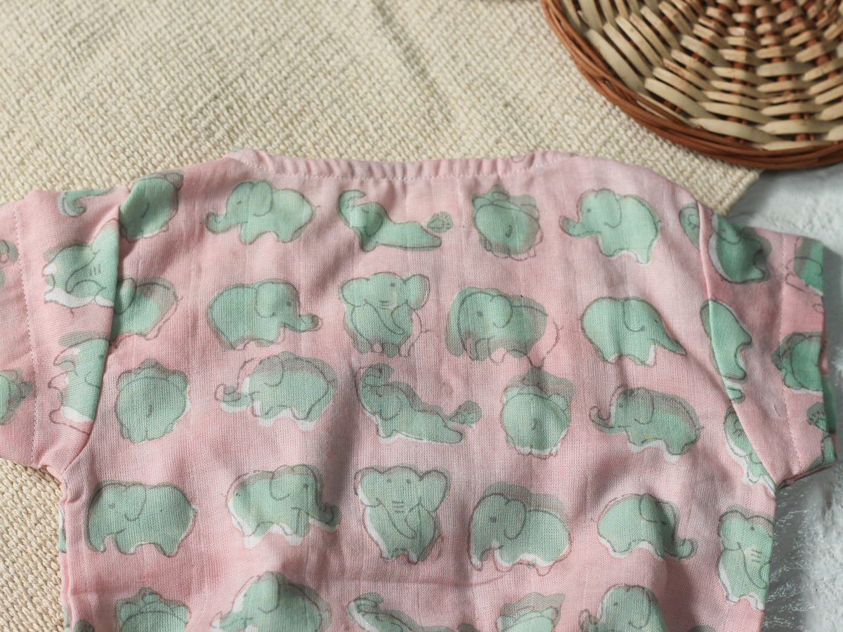 BABY ELEPHANT MUSLIN ROMPER