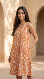 Coral Orange Mushroom Dress