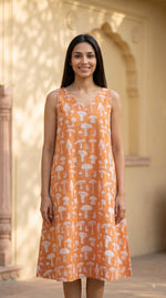 Coral Orange Mushroom Dress