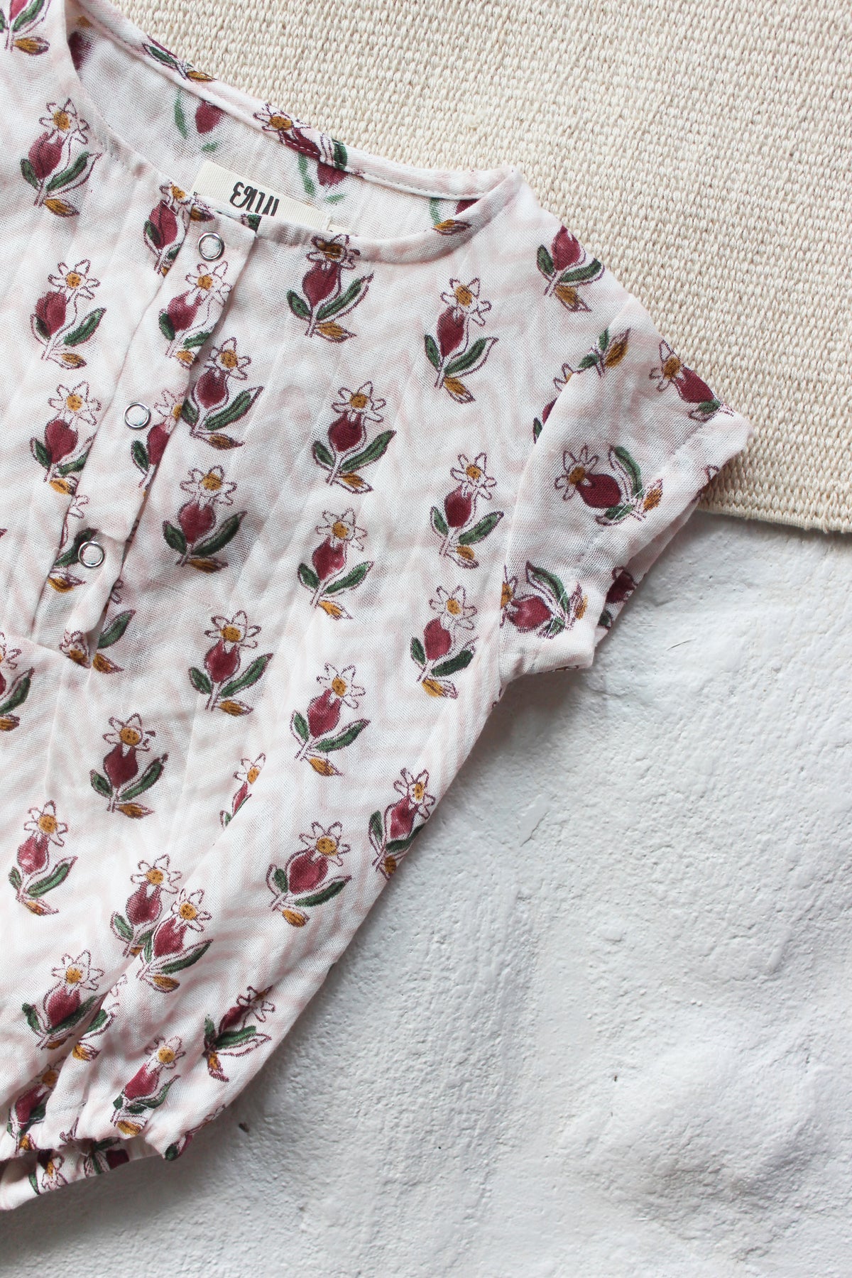 BABY MUSLIN FLOWER ROMPER