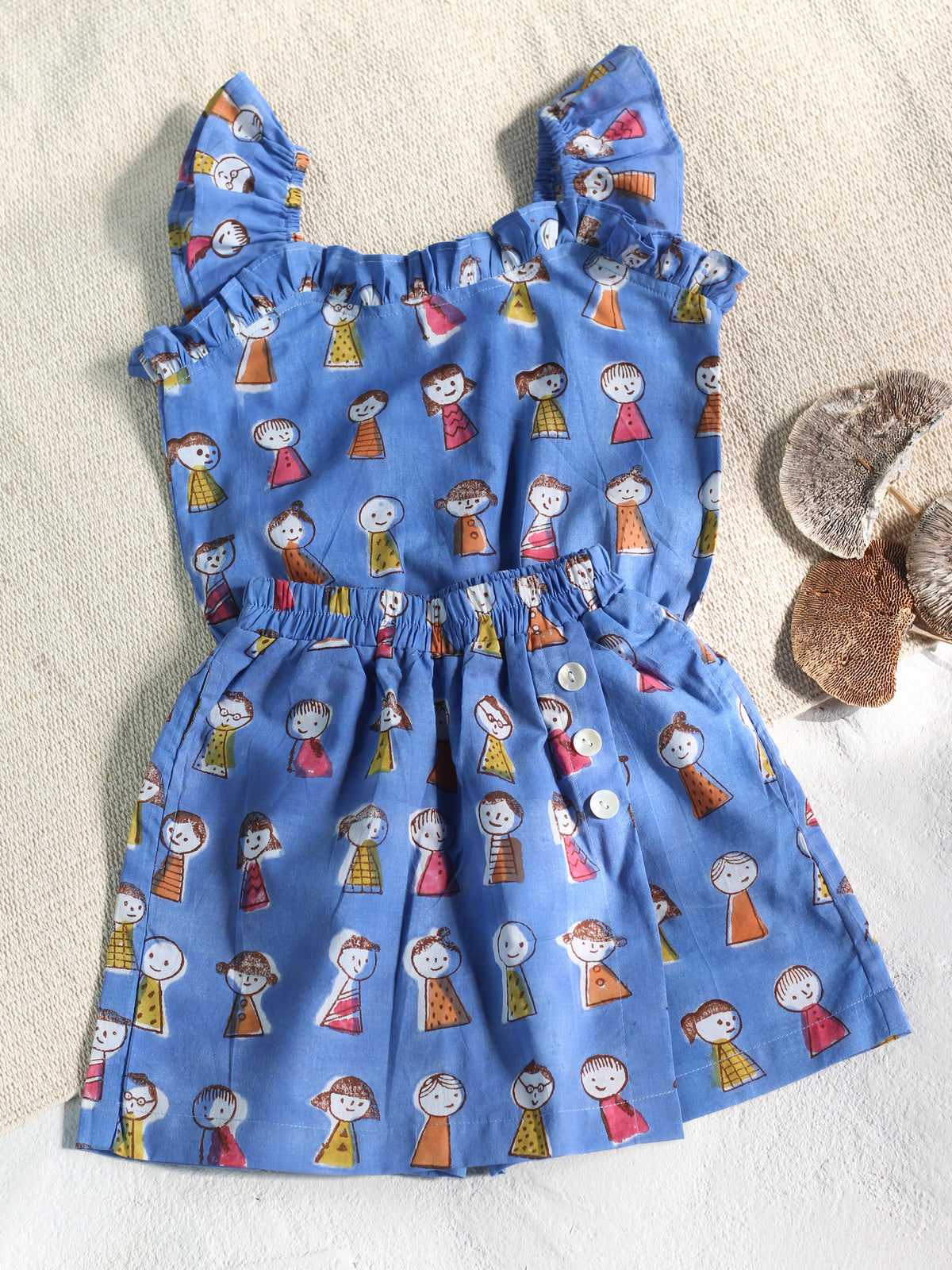 Blue Puppet Top & Skort Set