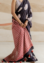 MIDNIGHT ELEPHANT – Mul Cotton Saree