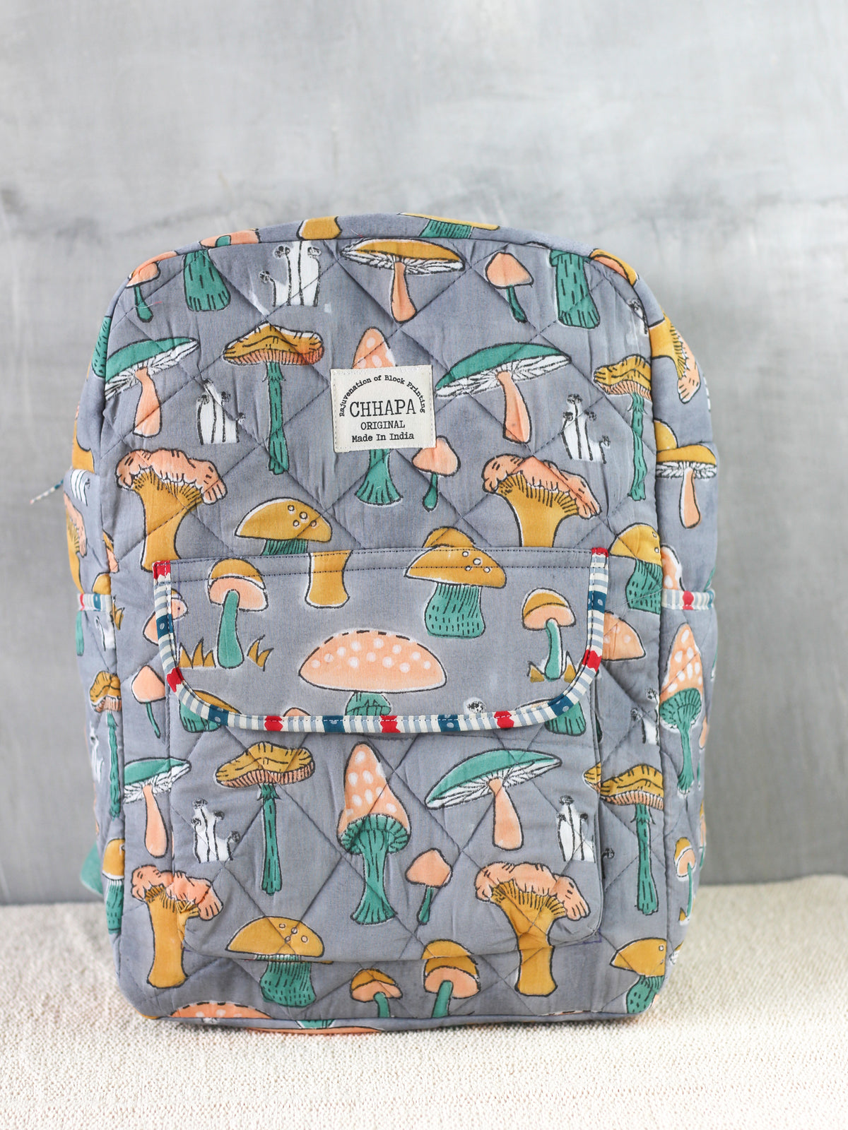 Gray Mushroom Nappy Bag