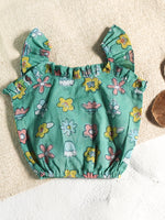 Mint Flower Top & Skort Set