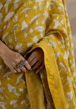 GOLDEN MUSHROOM - Chanderi Saree