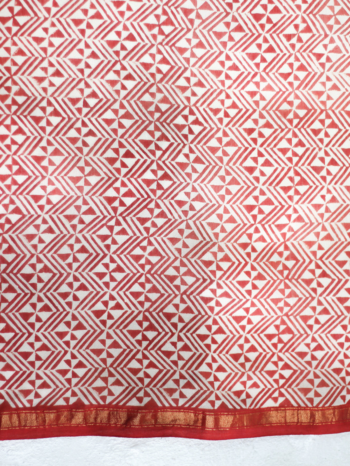 Maroon Gulaab Butta -Chanderi Saree