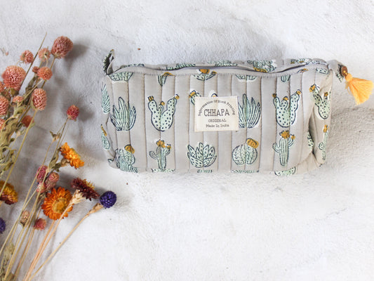 GRAY CACTUS POUCH