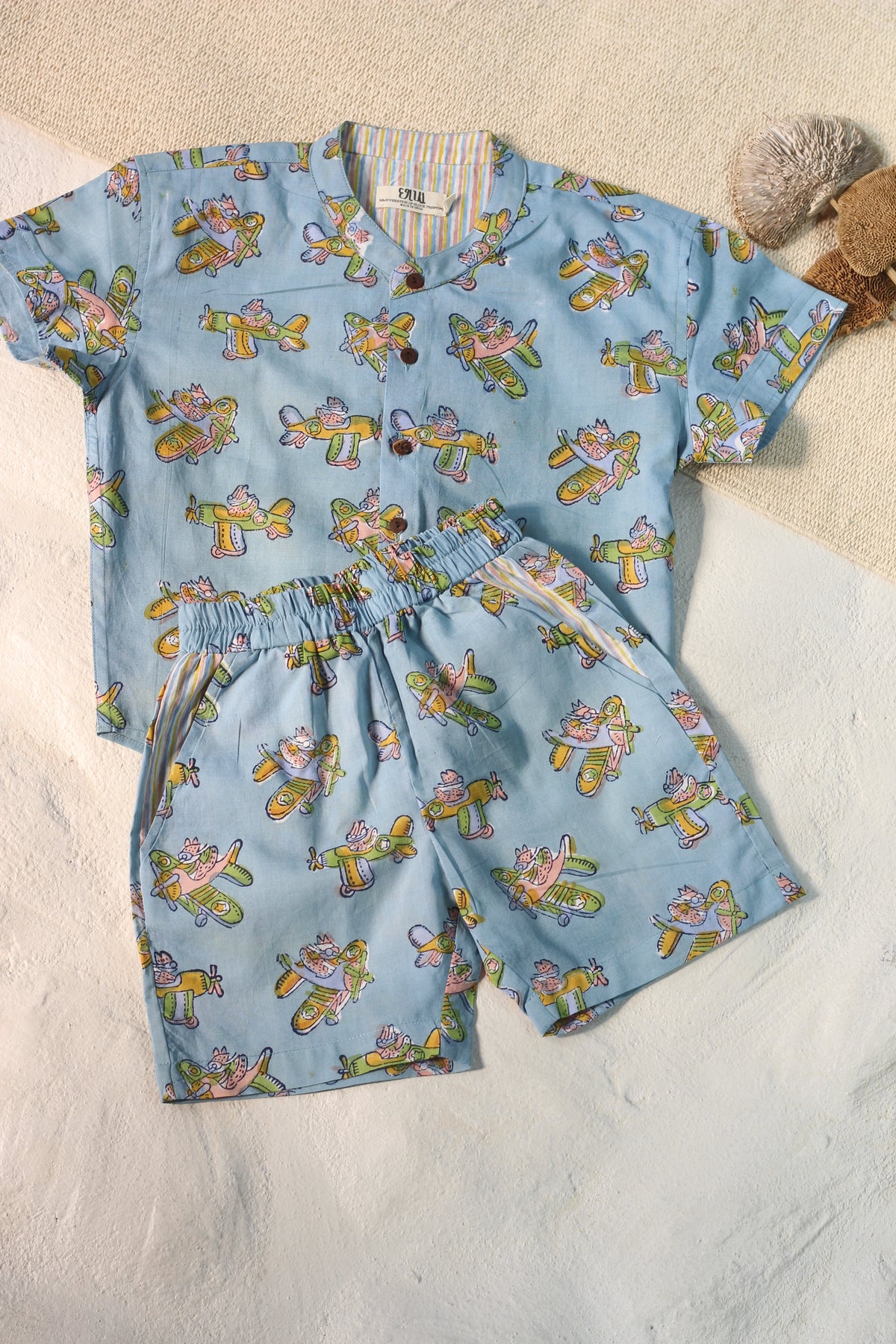 KIDS PLANE SHIRT & SHORT SET