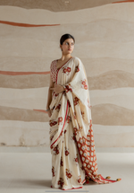 ROSE IVORY – Mul Cotton Saree