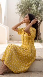 Golden Yellow Fish Collar Dress