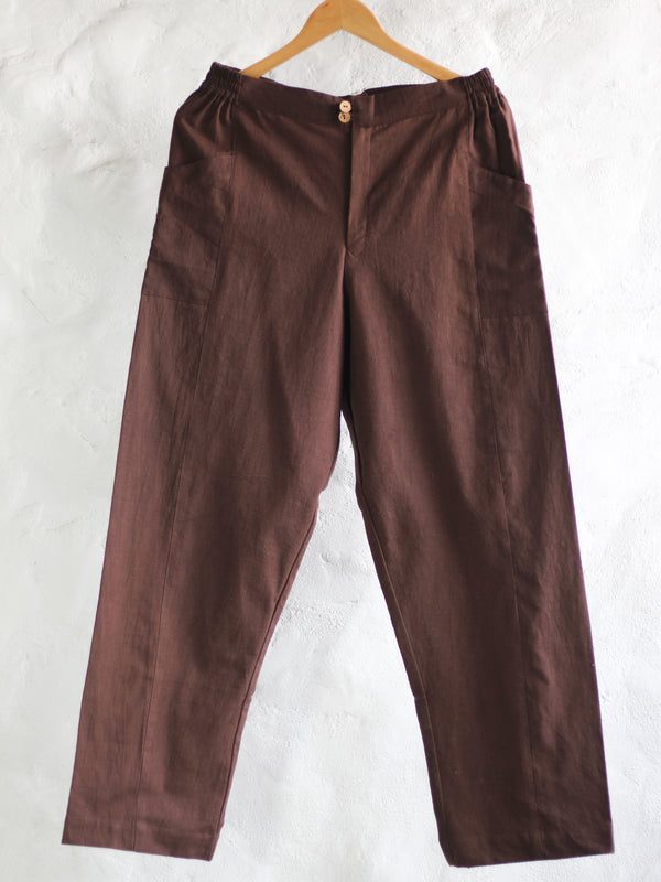 Cotton Maroon Pocket Pant