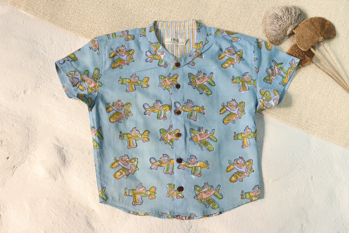 KIDS PLANE SHIRT & SHORT SET