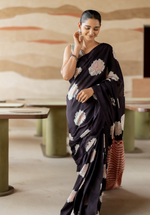 MIDNIGHT ELEPHANT – Mul Cotton Saree